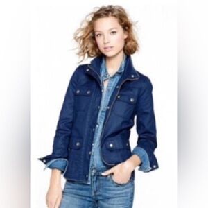 J.Crew Waxed Utility Field Jacket Navy Medium EUC